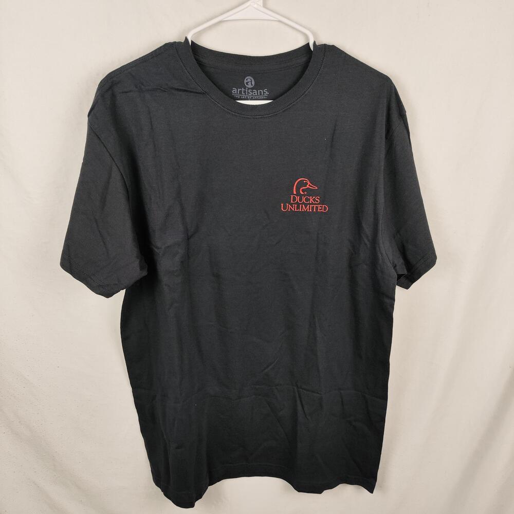 Ducks Unlimited Shirt Mens Large Black Logo Back Hunting Graphic Tee Artisans
